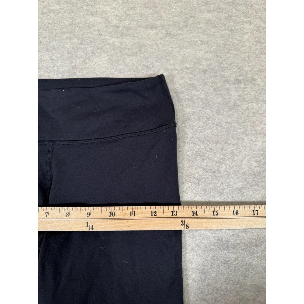 Lululemon Leggings Womens 4 Black Capri Foldover Waist Yoga Athletic Gym Stretch